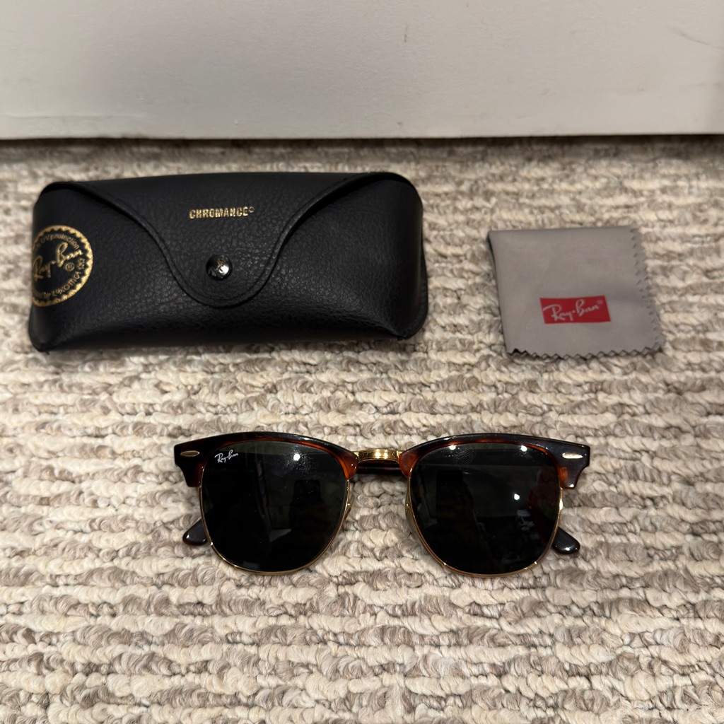 Ray-Ban Clubmaster Classic Tortise On Gold Sunglasses